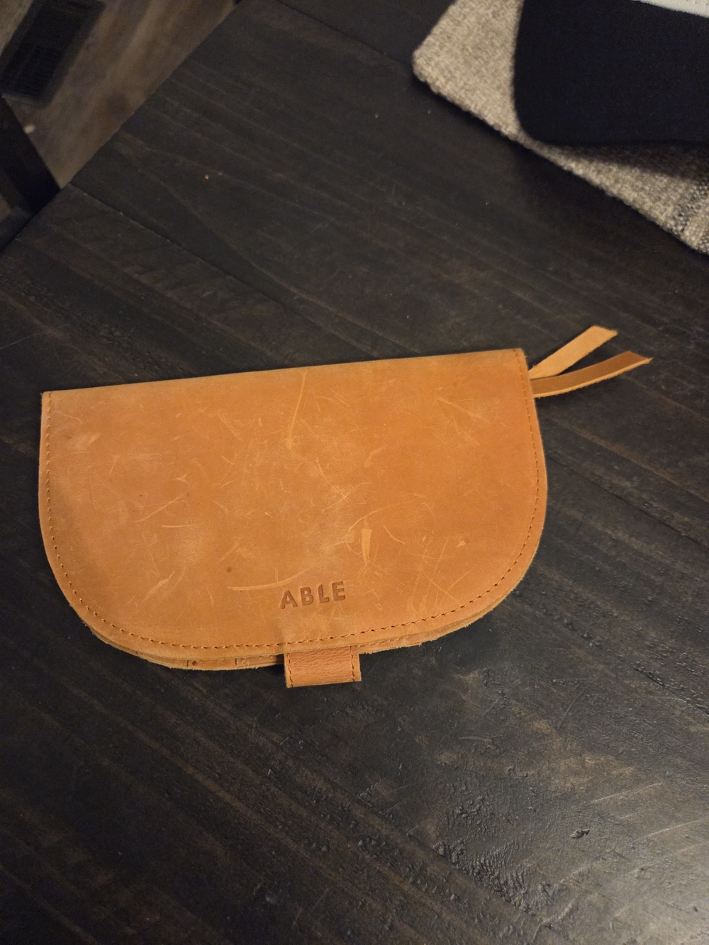 ABLE Alem Cognac Genuine Leather Snap Wallet Wristlet